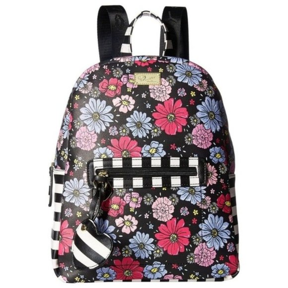 Betsey Johnson Handbags - Betsey Johnson MULTI FLOWER STRIPED BACKPACK